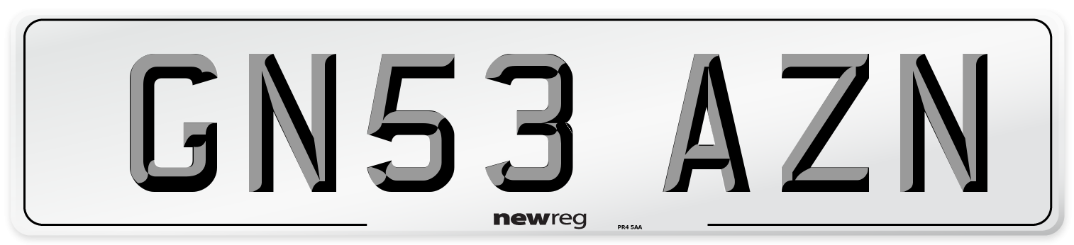 GN53 AZN Number Plate from New Reg